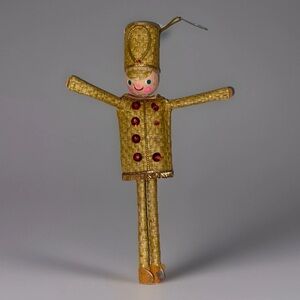 Vintage Japan‎ Straw Rattan Toy Soldier Christmas Ornament